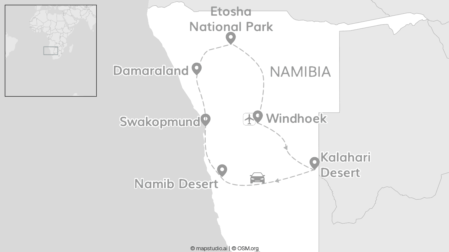 Namibia road trip: Etosha safari meets desert vibes